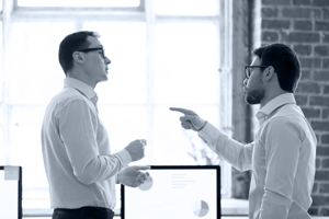 two business men talking